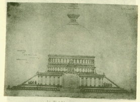 Restoration (by w. Simpson) of the Ahin Posh tope. [From the Proceedings of the R.I.B.A.]