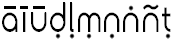 example of characters with the Dhamma font